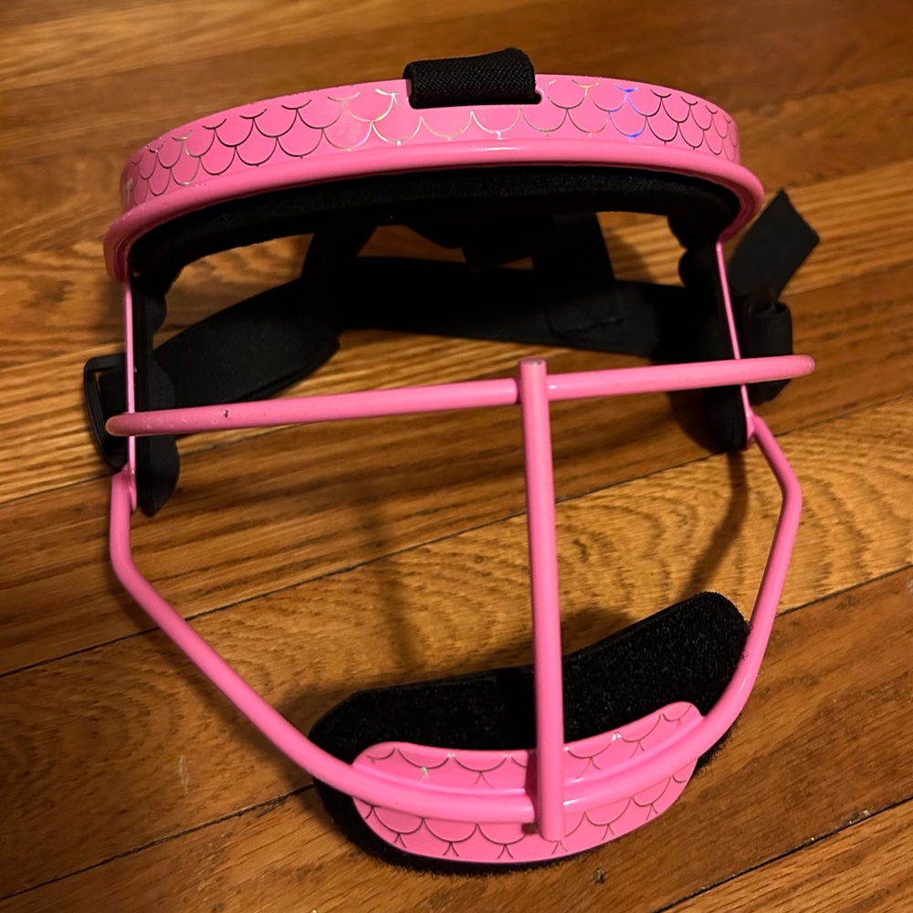Youth softball fielders mask Rip-It Emma collection gum all pink mermaid